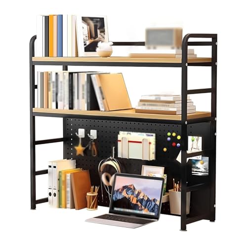 2-stöckiges Schreibtisch-Bücherregal, Schreibtischregal aus Metall mit Stecktafel, Organizer für Bürobedarf, Schreibtisch-Bücherregal für Computertisch, Aufbewahrungsregal für die Arbeitsplatte 2-stöckiges Schreibtisch-Bücherregal, Schreibtischregal aus Metall mit Stecktafel, Organizer für Bürobedarf, Schreibtisch-Bücherregal für Computertisch, Aufbewahrungsregal für die Arbeitsplatte von GONCBKVN