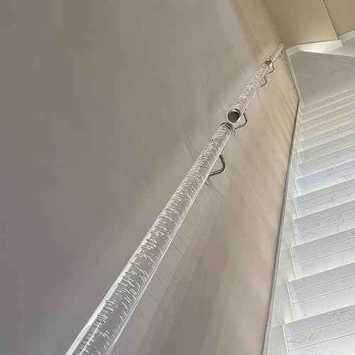 Klare Acryl-Handläufe für Treppen, Rutschfestes Treppengeländer mit Halterungen, Sicherheitshaltegriff zur Wandmontage, für Innenräume, Flure, Kindergärten, Dachböden von GONCBKVN