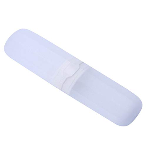 Qwertfeet Reisen ZahnbüRsten Etui Dehnbare Zahn Pasta Halter BehäLter Anti Bakteriell Einstellbar Box Transparentes Weiß von Qwertfeet