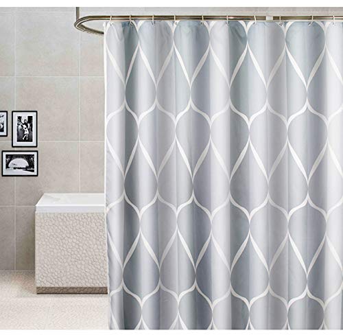 GONOVE Duschvorhang für Badezimmer 150 x 180 cm Schimmelresistent Dicke Polyester Stoff Geometrische Duschvorhang Liner Wasserdichter Langer Badevorhang mit Haken, waschbar und gewogen Saum von GONOVE