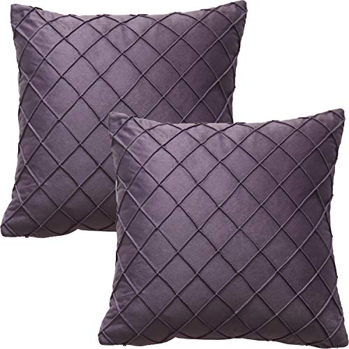 GONOVE Kissenbezug 40x40cm Weicher Samt Kissenbezüge 2er Set Kissenhülle Dekokissenbezüge sofakissen Gitter Raute Couchkissen Kopfkissenbezug für Wohnzimmer Schlafzimmer Sofa von GONOVE