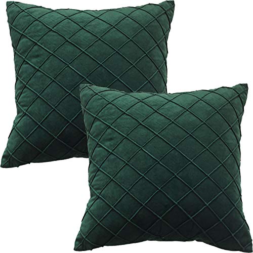 GONOVE Kissenbezug 40x40cm Weicher Samt Kissenbezüge 2er Set Kissenhülle Dekokissenbezüge sofakissen Gitter Raute Couchkissen Kopfkissenbezug für Wohnzimmer Schlafzimmer Sofa von GONOVE