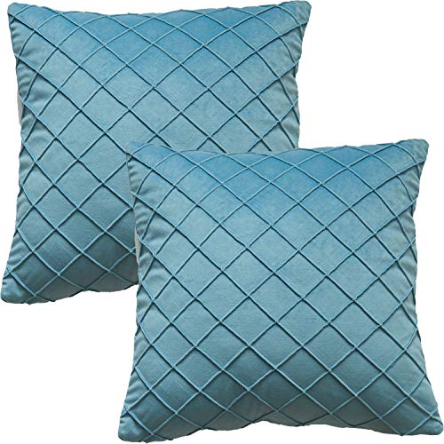 GONOVE Kissenbezug 40x40cm Weicher Samt Kissenbezüge 2er Set Kissenhülle Dekokissenbezüge sofakissen Gitter Raute Couchkissen Kopfkissenbezug für Wohnzimmer Schlafzimmer Sofa von GONOVE