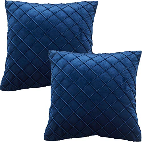 GONOVE Kissenbezug 50 x 50 cm Weicher Samt Zierkissenbezüge 2er Set Quadratische Dekokissenbezüge Kissenhüllen Dekorative Gitter Raute Kissenbezüge Beschützer für Zuhause Couch Sofa von GONOVE