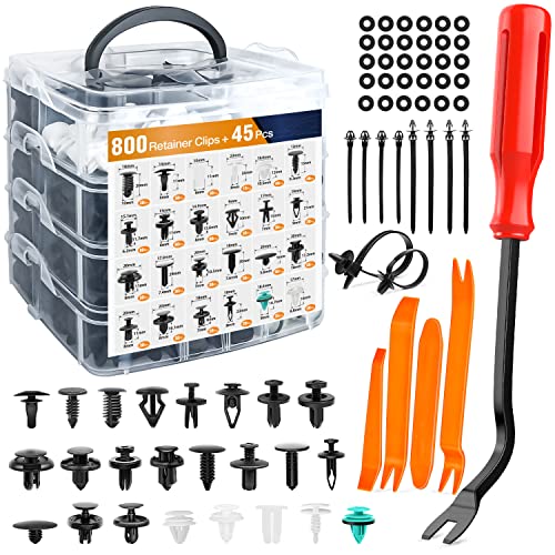 GOOACC 845Pcs Car Push Retainer Clips Auto Fasteners Assortment 24 Most Popular Sizes Nylon Bumper Fender Rivets with 10 Cable Ties and Fasteners Remover for GM Ford Lexus Honda Chrysler Mazda GOOACC 845Pcs Car Push Retainer Clips Auto Fasteners Assortment 24 Most Popular Sizes Nylon Bumper Fender Rivets with 10 Cable Ties and Fasteners Remover for GM Ford Lexus Honda Chrysler Mazda von GOOACC