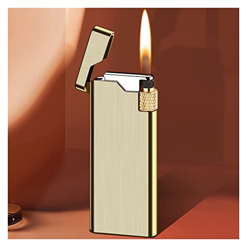Winddichtes Seitenschleifrad Soft Fire Feuerzeug, nachfüllbares Gasfeuerzeug, Zigarettenanzünder, Allzweckfeuerzeug, Butanfeuerzeug, einzigartiges Geschenk for Männer (Color : B) von GOOBIX