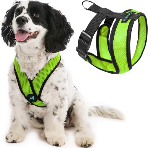 Gooby - Comfort X Head-In Harness, Choke Free Small Dog Harness with Micro Suede Trimming and Patented X Frame, Green, X-Large von GOOBY