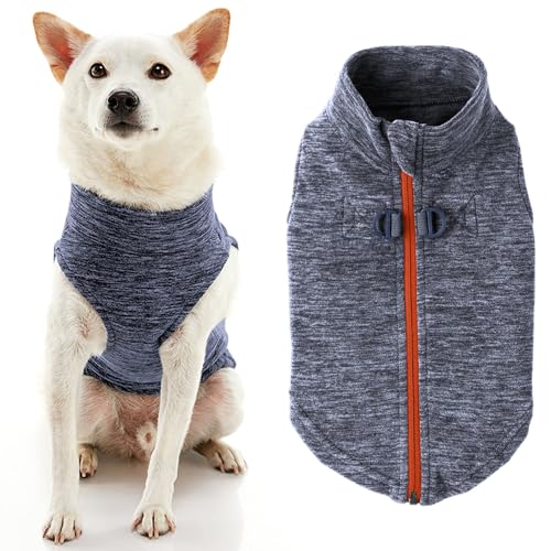 Gooby 72116-WGRY-M Fleece-Hundeweste mit Reißverschluss, grau, Größe M von GOOBY