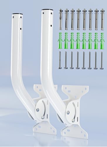 Universal Antennenhalterung 2er Pack Heavy Duty Reversible J-Pole Wand-/Masthalterung für Außenantennen Wireless Bridge Point to Point WiFi Extender Starlink Wetterfest (UB-AM) (GS-1155TX) von GOOD STORY