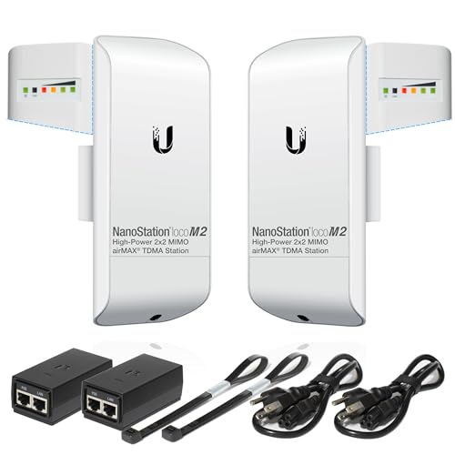 Vorkonfiguriertes Paket mit 2 Ubiquiti NanoStation LOCOM2 P2P-2 Einheiten Kit 100% konfiguriert als Netzwerk-Funkbrücke für drahtlose Fernkommunikation, Plug-and-Play. Keine Konfiguration erforderlich Vorkonfiguriertes Paket mit 2 Ubiquiti NanoStation LOCOM2 P2P-2 Einheiten Kit 100% konfiguriert als Netzwerk-Funkbrücke für drahtlose Fernkommunikation, Plug-and-Play. Keine Konfiguration erforderlich von GOOD STORY