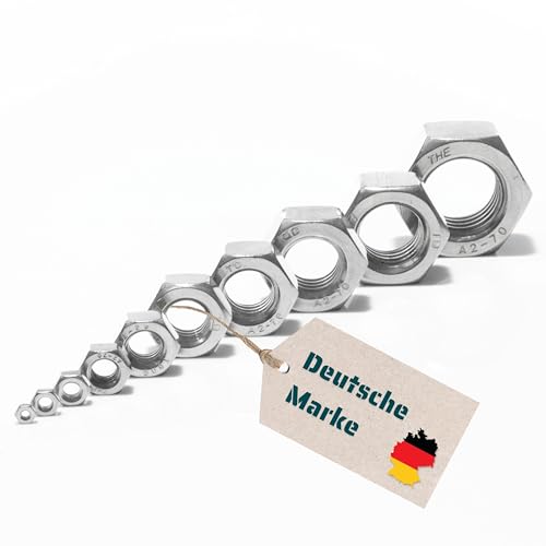 YOURKON Mutter DIN 934 V2A rostfreier Edelstahl M1,6 bis M64 Sechskantmutter (100 Stück, M1.6) von GOOD YOURKON STUFF