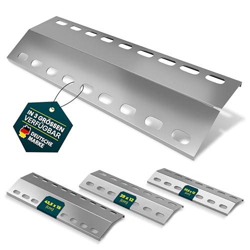 Yourkon Edelstahl Flammblech 37,5/39/43,5 cm, 1 bis 1,5 mm Stark, V2A, einzeln & Set (39x12x2,5mm 5 Stück) von GOOD YOURKON STUFF