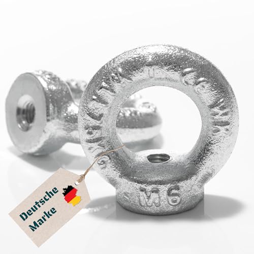 Yourkon Ringmutter | M6 bis M30 | DIN 582 | gal. verzinkt | Ring & Kranöse | Augemutter (50, M6) von GOOD YOURKON STUFF