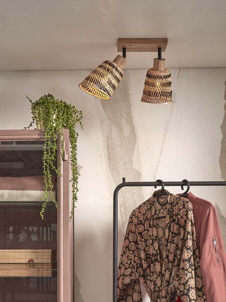 GOOD&MOJO Deckenlampe Java 2-Schirm Natur von GOOD&MOJO