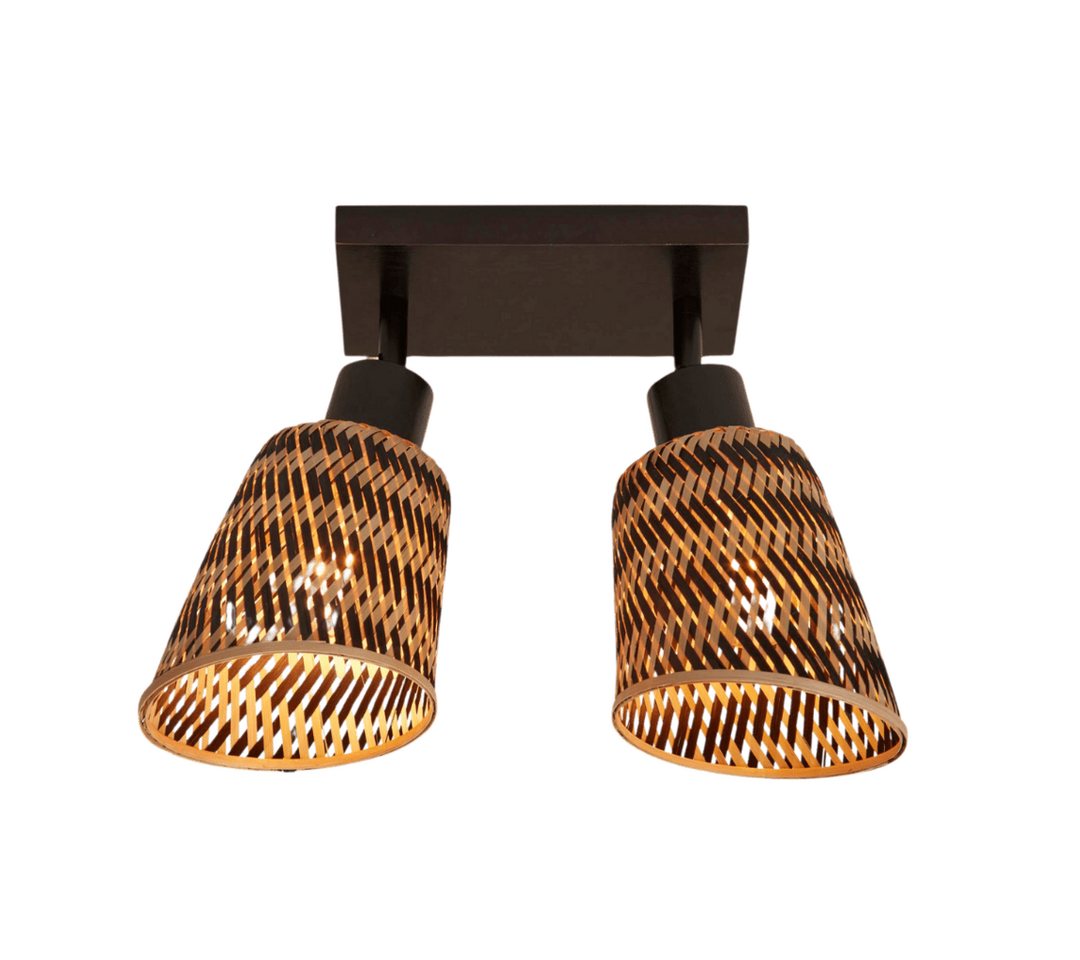 GOOD&MOJO Deckenleuchten Deckenlampe Java 2-Schirm Schwarz Natur von GOOD&MOJO