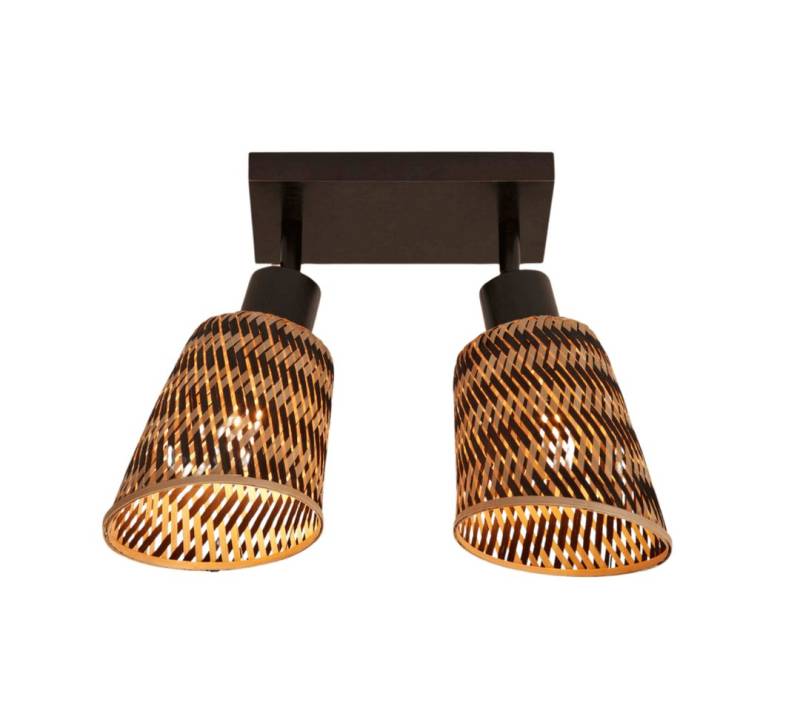 GOOD&MOJO Deckenleuchten Deckenlampe Java 2-Schirm Schwarz Natur von GOOD&MOJO