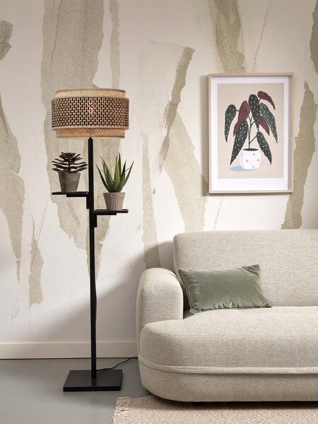 GOOD&MOJO Stehlampe Bhutan Schwarz./Regal 40x25 Schwarz/Natur. GOOD&MOJO Stehlampe Bhutan Schwarz./Regal 40x25 Schwarz/Natur. von GOOD&MOJO