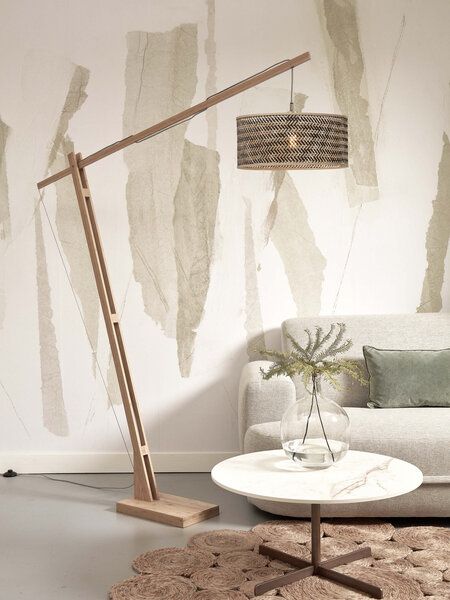 GOOD&MOJO Stehlampe Java XL Schwarz/Natur. von GOOD&MOJO