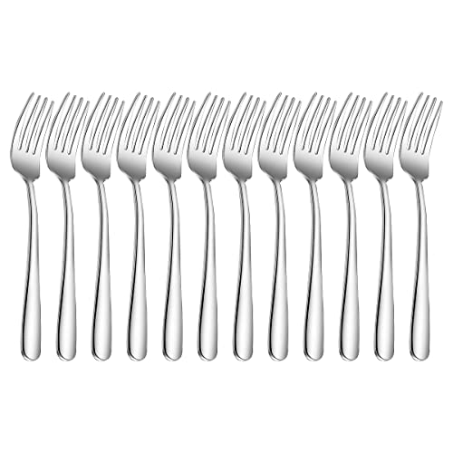 Gabeln 12 Stück, Edelstahl Gabel Set Besteckset 12 Personen, GrößE 8.3 inch (21cm) von GOODFEER