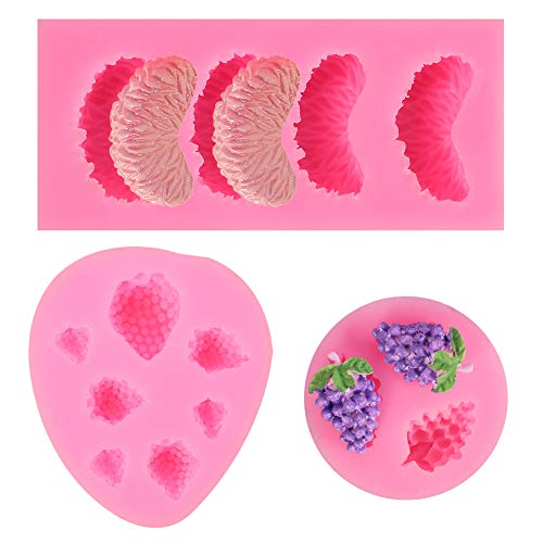 3 Stück Silikonform Erdbeere, Himbeere, Blaubeere, Frucht Silikonform Form für Fondant, Schokolade, Süßigkeiten, Eiswürfel, Cupcake, Zuckerguss, Deko, Kerzen, Seifen von GOODGDN