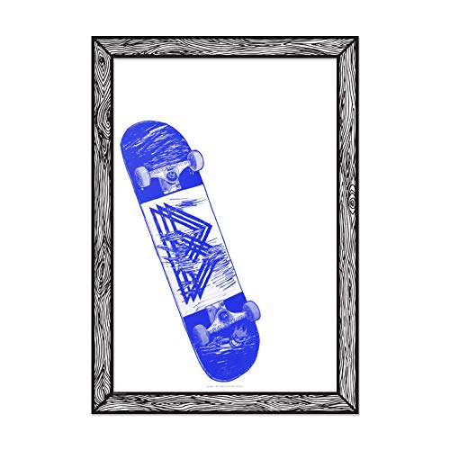 GOODNIGHT LIGHT Skate Blue A3 Poster 21x29 - Gedruckt auf Papier 250 g - Wandposter - gerahmter Kunstdruck - Bilder für Wohnzimmer - Dekorative Poster von GOODNIGHT LIGHT