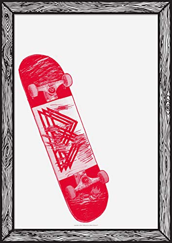 Poster Skate Red A3 21 x 29 - Papier gedruckt 250 g - Wandposter - gerahmter Kunstdruck - Wohnzimmer Dekoration - Dekorative Poster - von GOODNIGHT LIGHT