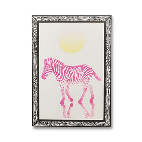 GOODNIGHT LIGHT Fluo Rosa Zebra Poster A3 21x29 - Gedruckt auf Papier 250 g - Wandposter - Gerahmter Kunstdruck - Wohnzimmer Dekorative Poster, TPZEBRA von GOODNIGHT LIGHT