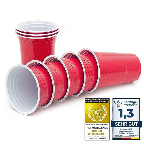 100 Mehrweg Becher; Wiederverwendbare Getränkebecher Trinkbecher für Getränke 473 ml (16 oz) (100 Stück) von GOODS+GADGETS