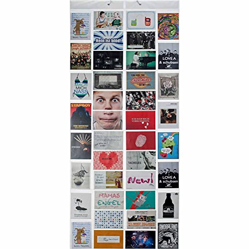 GOODS+GADGETS Fotovorhang XXL Bildervorhang Photo-Vorhang mit 40 Taschen für 80 10 x 15 cm Fotos Postkarten Motivkarten - Duschvorhang Fotogalerie; Milchig-Photoshop-Optik von GOODS+GADGETS