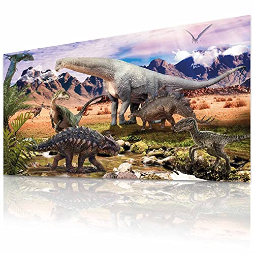 GOODS+GADGETS Dinosaurier Kinder Poster Dino XXL Kinderzimmer Dino-Welt Wandbild Abenteuer Deko für Kinder 90 x 45 cm (Dinosaurier Steppenlandschaft) von GOODS+GADGETS