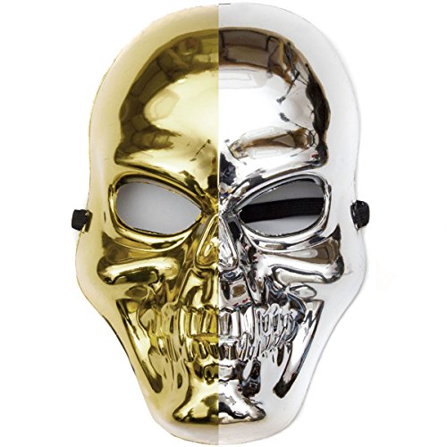 GOODS+GADGETS Glänzende Skelett Maske in Gold & Silber Gevatter Tod Halloween Skelettmaske - Goldene Skull Mask von GOODS+GADGETS