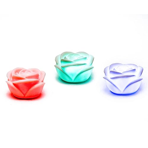 GOODS+GADGETS LED Rose mit Farbwechsel 3er Set; Geschenk-Rose Leuchtende Blume Magic Bloom; Deko-Licht für Zuhause, Garten & Balkon; Ambiente Beleuchtung von GOODS+GADGETS