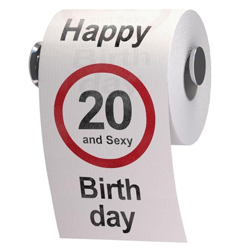 GOODS+GADGETS Lustiges Fun Klopapier zum Geburtstag Toilettenpapier Geburtstags-Dekoration Geschenkartikel (20. Geburtstag) von GOODS+GADGETS
