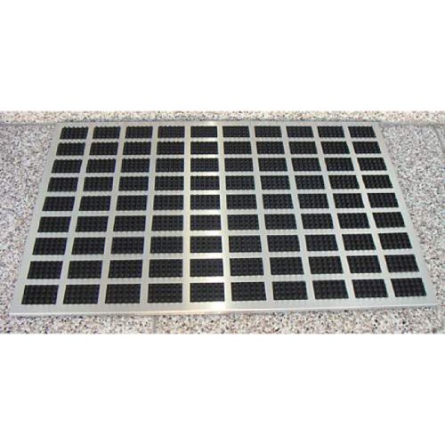 GOODS+GADGETS Luxus Fußmatte aus gebürstetem Edelstahl mit Gummieinlagen Eingangsmatte Fußabtreter 60x40cm von GOODS+GADGETS