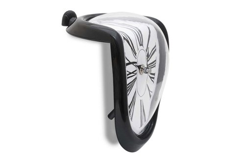 GOODS+GADGETS Schmelzende Uhr Zerfließende Wanduhr Melting Clock im Dali Stil (Schmelzende Uhr) von GOODS+GADGETS