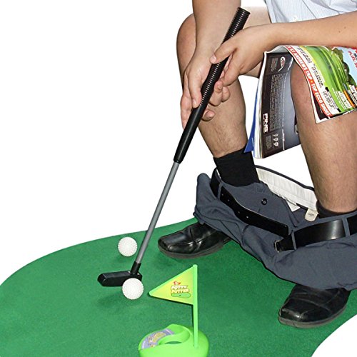 GOODS+GADGETS Toiletten Golf Set Golfset für das Badezimmer Toiletten-Spiel, WC-Spielzeug - Lustiges Golfsport Spiel auf dem WC und Klo von GOODS+GADGETS