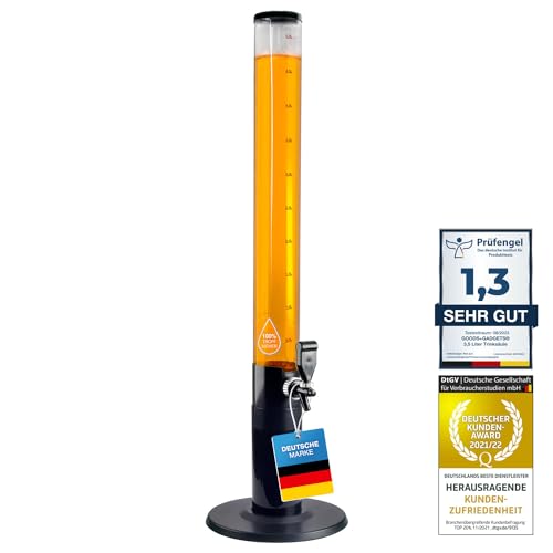 GOODS+GADGETS XXL Trinksäule Biersäule Biertower Party Bier Zapfsäule mit Zapfhahn (5 Liter) von GOODS+GADGETS