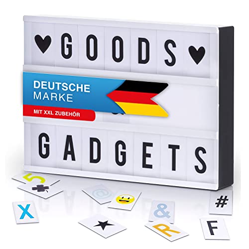LED Lichtbox XXL Blockbuster Leuchtbox Light Box Leuchtkasten + USB-Netzteil + 204 Buchstaben & Zeichen (Premium) von GOODS+GADGETS