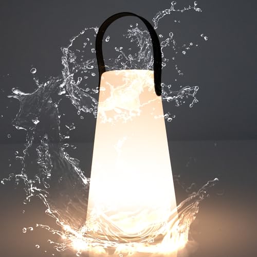 LED Outdoor Tisch-Lampe kabellos mit 1200 mAh Akku Leuchte USB aufladbar; wasserdichte Außen-Tischleuchte mit Aufhängung (LED-Lampe mit Aufhängung) von GOODS+GADGETS