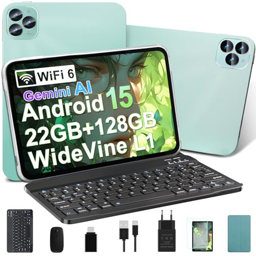 GOODTEL Android 15 Tablet 10.1 Zoll, ausgestattet mit 22 GB RAM + 128 GB ROM, WiFi 6, Bluetooth 5.0, 6000-mAh, 8+5 MP, 1280 * 800, Kindersicherung, Tablet mit Tastatur und Maus (Grün) GOODTEL Android 15 Tablet 10.1 Zoll, ausgestattet mit 22 GB RAM + 128 GB ROM, WiFi 6, Bluetooth 5.0, 6000-mAh, 8+5 MP, 1280 * 800, Kindersicherung, Tablet mit Tastatur und Maus (Grün) von GOODTEL