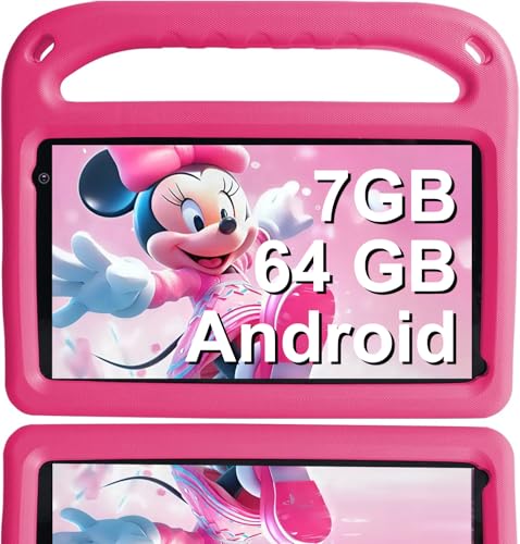 GOODTEL Android Tablet für Kinder 7 Zoll | Android-System mit 7 GB + 64 GB Speicher | Bluetooth / Dual-Kamera / Lernspiele und für Eltern | EVA auslaufsichere Schutzhülle (Rosa) GOODTEL Android Tablet für Kinder 7 Zoll | Android-System mit 7 GB + 64 GB Speicher | Bluetooth / Dual-Kamera / Lernspiele und für Eltern | EVA auslaufsichere Schutzhülle (Rosa) von GOODTEL