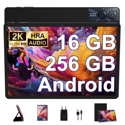2025 NeuesteTablet 11 Zoll 2K Display 2000*1200 Android 13 16GB RAM + 256GB ROM Tablet PC, 8600mAh Akku, 2.4G+5G WiFi, Bluetooth 5.0, 13MP+5MP, GMS Certified, Typ-C, Metallkörper, Mit Hülle, Grau 2025 NeuesteTablet 11 Zoll 2K Display 2000*1200 Android 13 16GB RAM + 256GB ROM Tablet PC, 8600mAh Akku, 2.4G+5G WiFi, Bluetooth 5.0, 13MP+5MP, GMS Certified, Typ-C, Metallkörper, Mit Hülle, Grau von GOODTEL