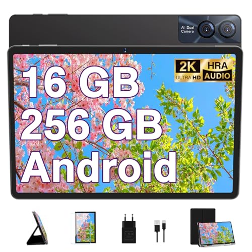 Neueste Tablet 11 Zoll Android 13 16GB RAM+256GB ROM+TF 1TB, 2K Display 2000 * 1200, Octa-Core, 8600mAh, 5G WLAN, GPS, BT 5.0, 13MP+5MP, Type-C, Metallkörper, Mit Hülle, Tastatur & Maus, Schwarz Neueste Tablet 11 Zoll Android 13 16GB RAM+256GB ROM+TF 1TB, 2K Display 2000 * 1200, Octa-Core, 8600mAh, 5G WLAN, GPS, BT 5.0, 13MP+5MP, Type-C, Metallkörper, Mit Hülle, Tastatur & Maus, Schwarz von GOODTEL