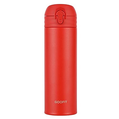 GOOFIT Edelstahl Thermoskanne, BPA-frei, leckagedicht isolierte Flasche, hält Getränke für 12-Stunden heiß, kalt für 20-Stunden für Sport, Fitness, Outdoor Kaffee Tee Becher (rot) von GOOFIT