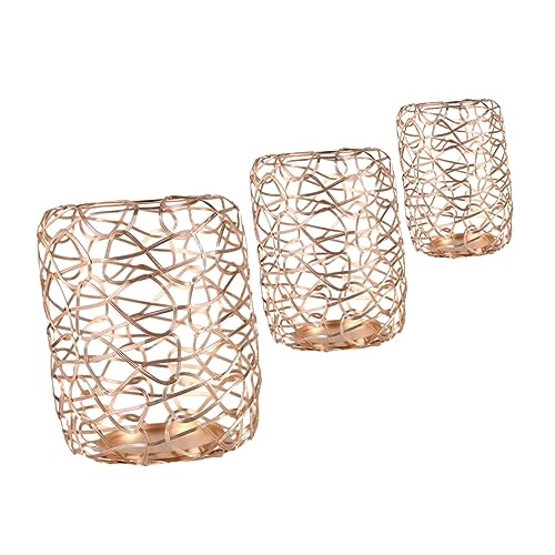 GOOHOCHY 1satz Eisen Kunst Kerzenständer Eleganter Geometrischer Kerzenhalter Für Hochzeiten Partys Und Zuhause Für Stumpen Und Teelichter Elektroplatiert Und Einzigartig Im Design von GOOHOCHY