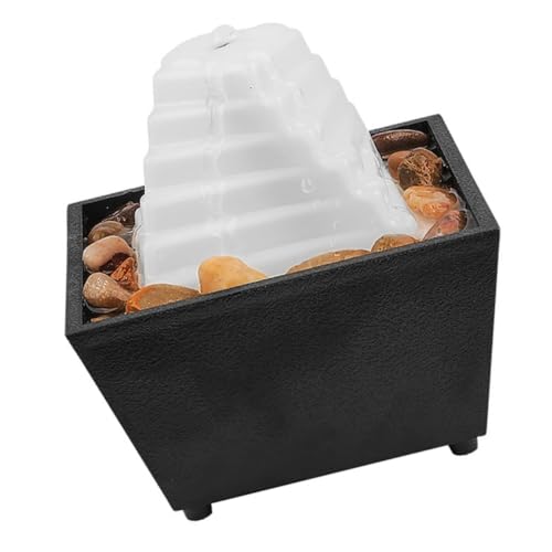 GOOHOCHY 1 Satz Kreativer Desktop Wasserfallbrunnen mit LED Licht Chinesischer Stil Zen Dekoration für Büro und Innenräume Beruhigende Wassergeräusche Steigert die Luftfeuchtigkeit Fördert von GOOHOCHY