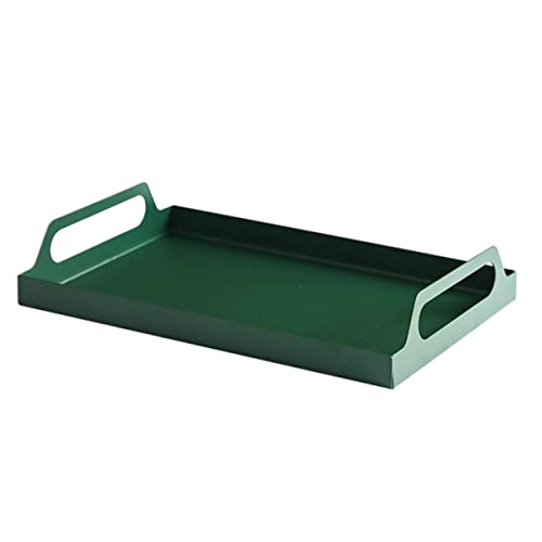 GOOHOCHY 1 Stück rechteckiges Tablett ablage tablett snackteller Fink tablett tablettstifft weinbar tablett Platte Lagerung Fast-Food-Tablett Tablett zum Servieren von Früchten Eisen Green von GOOHOCHY