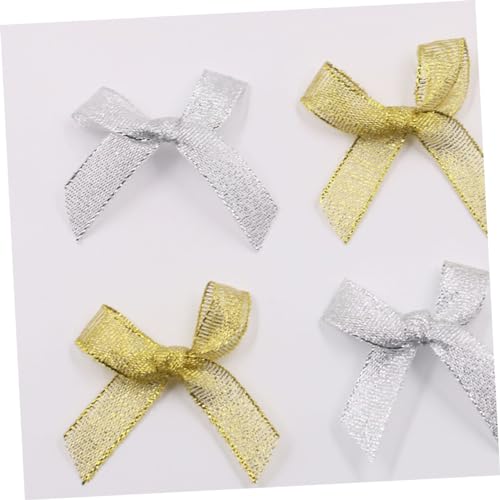 GOOHOCHY 100 Stück Handgemachte Silberne Schleifen für Schuhe und Hüte Dekorative Bowknots für Partykostüme und Bastelbedarf Wiederverwendbar Leicht und Praktisch von GOOHOCHY