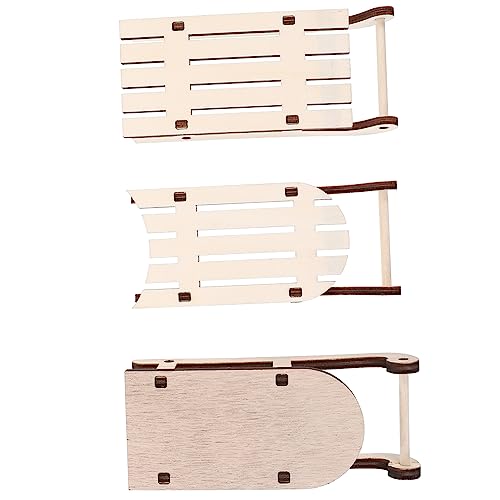 GOOHOCHY 12 Stück Mini Holzschlitten Deko Unvollendete Weihnachts Sled Modelle für Tischdekoration DIY Miniatur Weihnachtskunst für Zuhause Bar und Restaurant von GOOHOCHY
