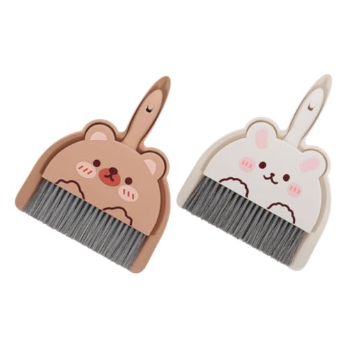 GOOHOCHY 2 Satz Mini Besen und Kehrschaufel Set für Tischreinigung Teiliges Cartoon Reinigungsset für Zuhause für Kleine Unordnung und Tierhaare von GOOHOCHY